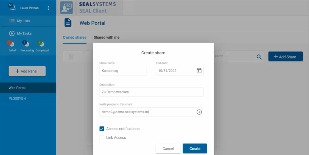 Creating a Web Portal Share